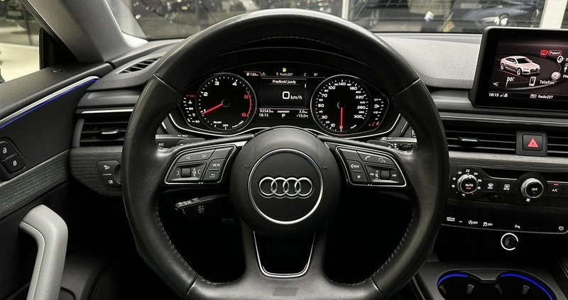 Audi A5 cena 122900 przebieg: 93543, rok produkcji 2018 z Kobyłka małe 781